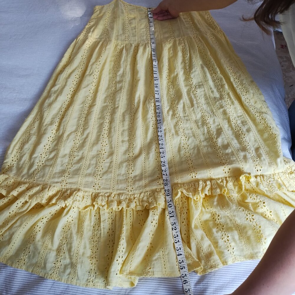 Anthropologie Label of Love Yellow Sundress Eyelet Detail | Size S-M - Picture 10 of 14
